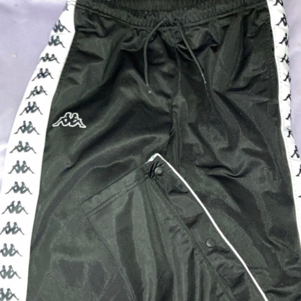 Black Kappa Tearaway Track Pants